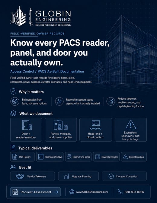 Access Control PACS As-Built Documentation one-sheet thumbnail