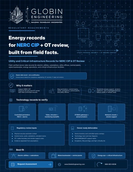 Energy / Utilities NERC CIP + OT Records one-sheet thumbnail